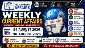 Weekly MP Current Affairs in Hindi 24 August to 30 August 2026