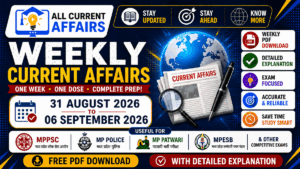 Weekly MP Current Affairs in Hindi 31 August to 06 September 2026